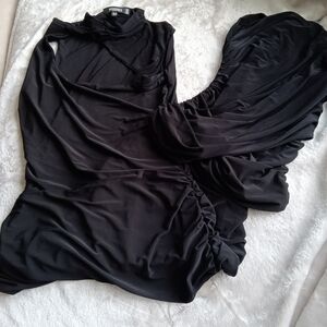Elegant Black Draped Dress